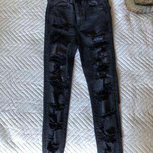 American Eagle Super High Rise Ripped Jeggings